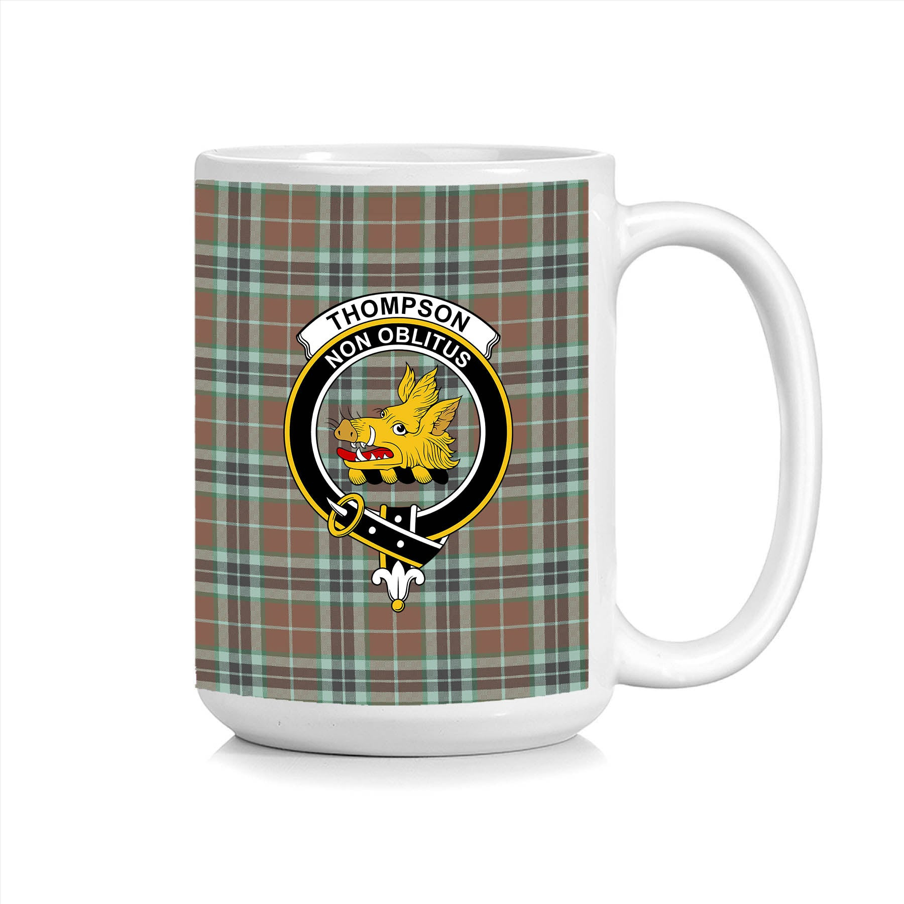 ScosTee Shop Scottish Thompson Society Hunting Modern Crest Tartan Ceramic Mug