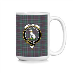 ScosTee Shop Scottish Hunter of Peebleshire Modern Crest Tartan Ceramic Mug