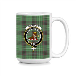 ScosTee Shop Scottish McAuley of Lewis Ancient Crest Tartan Ceramic Mug
