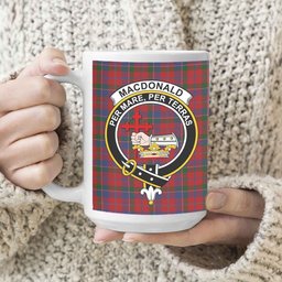 ScosTee Shop Scottish MacDonald of Glenaladale Crest Tartan Ceramic Mug