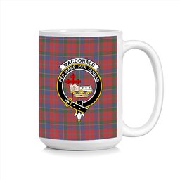 ScosTee Shop Scottish MacDonald of Glenaladale Crest Tartan Ceramic Mug