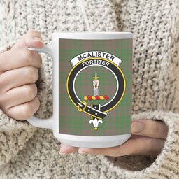 ScosTee Shop Scottish McAlister of Glenbarr Hunting Ancient Crest Tartan Ceramic Mug