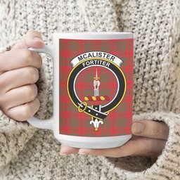 ScosTee Shop Scottish McAlister of Glenbarr Modern Crest Tartan Ceramic Mug