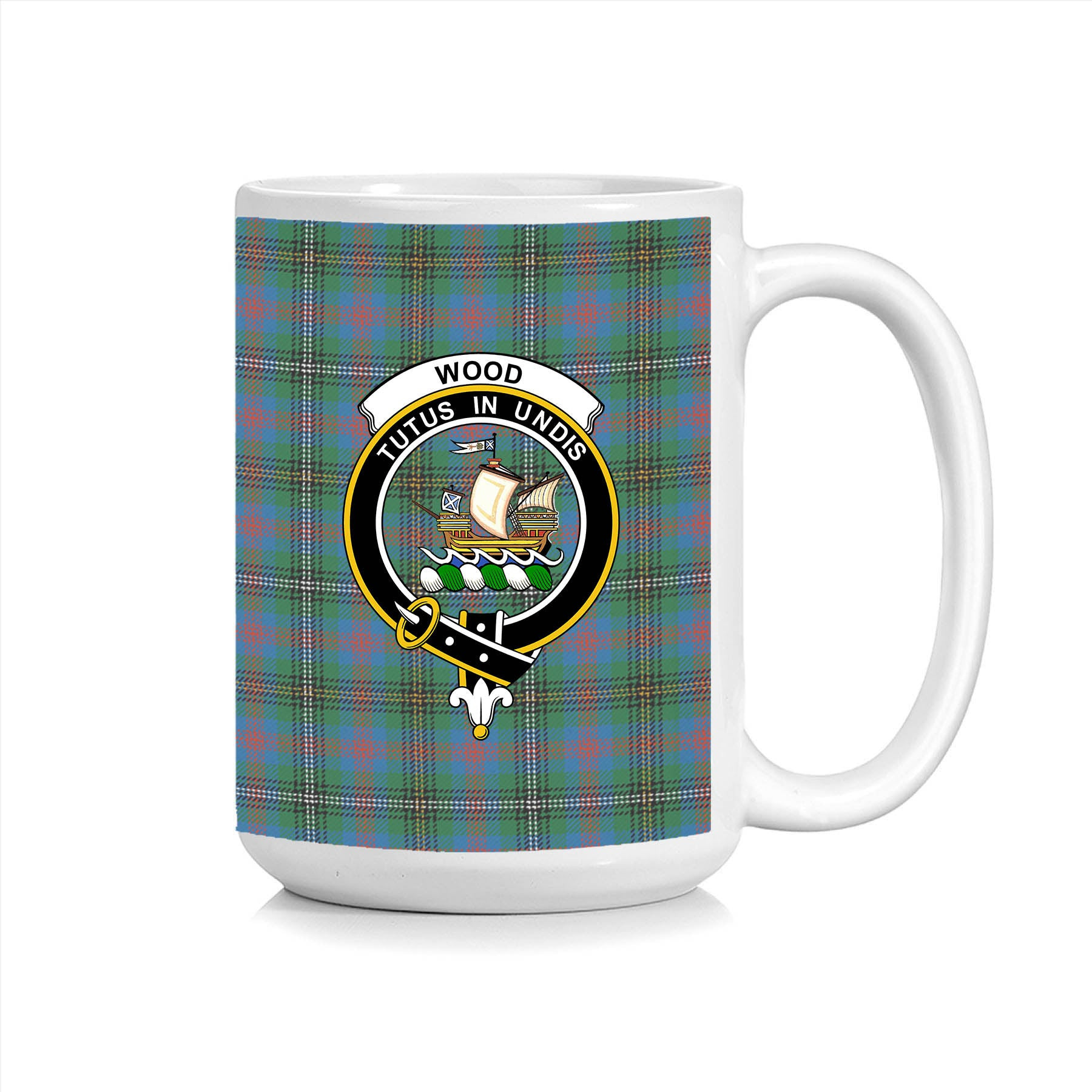 ScosTee Shop Scottish Wood Ancient Clan Crest Tartan Ceramic Mug