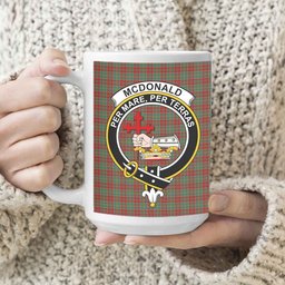 ScosTee Shop Scottish McDonald of Kingsburgh Crest Tartan Ceramic Mug