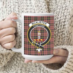 ScosTee Shop Scottish McAlister of Skye Ancient Crest Tartan Ceramic Mug