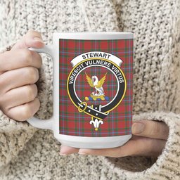 ScosTee Shop Scottish Stewart of Fingask 1 Crest Tartan Ceramic Mug
