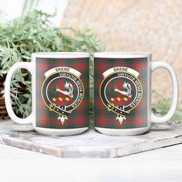 ScosTee Shop Scottish Skene of Cromar Black Crest Tartan Ceramic Mug