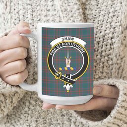 ScosTee Shop Scottish Shaw of Tordarroch Hunting Modern Crest Tartan Ceramic Mug