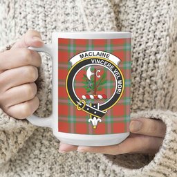 ScosTee Shop Scottish MacLaine of Loch Buie Ancient Crest Tartan Ceramic Mug