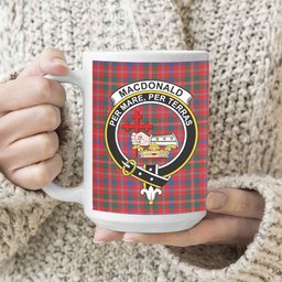 ScosTee Shop Scottish MacDonald of Glenaladale Modern Crest Tartan Ceramic Mug
