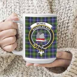 ScosTee Shop Scottish McNeil of Barra Modern Crest Tartan Ceramic Mug