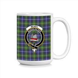 ScosTee Shop Scottish McNeil of Barra Modern Crest Tartan Ceramic Mug