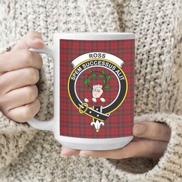 ScosTee Shop Scottish Ross Old Crest Tartan Ceramic Mug