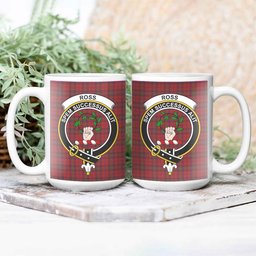 ScosTee Shop Scottish Ross Old Crest Tartan Ceramic Mug