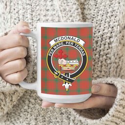 ScosTee Shop Scottish McDonald of Sleat Ancient Crest Tartan Ceramic Mug