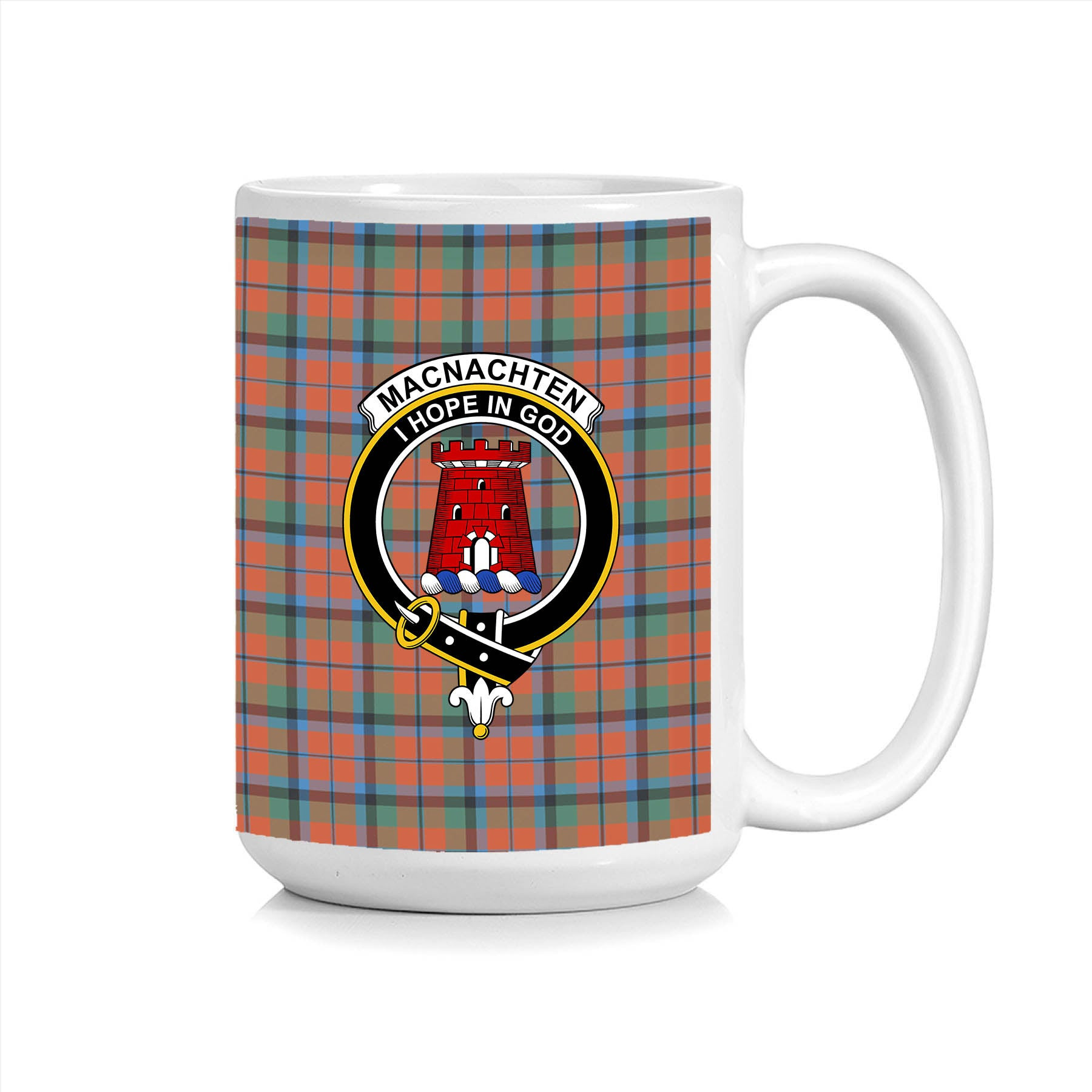 ScosTee Shop Scottish MacNachten Ancient Crest Tartan Ceramic Mug