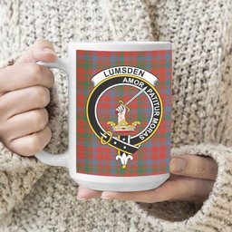 ScosTee Shop Scottish Lumsden of Kintore Ancient Crest Tartan Ceramic Mug