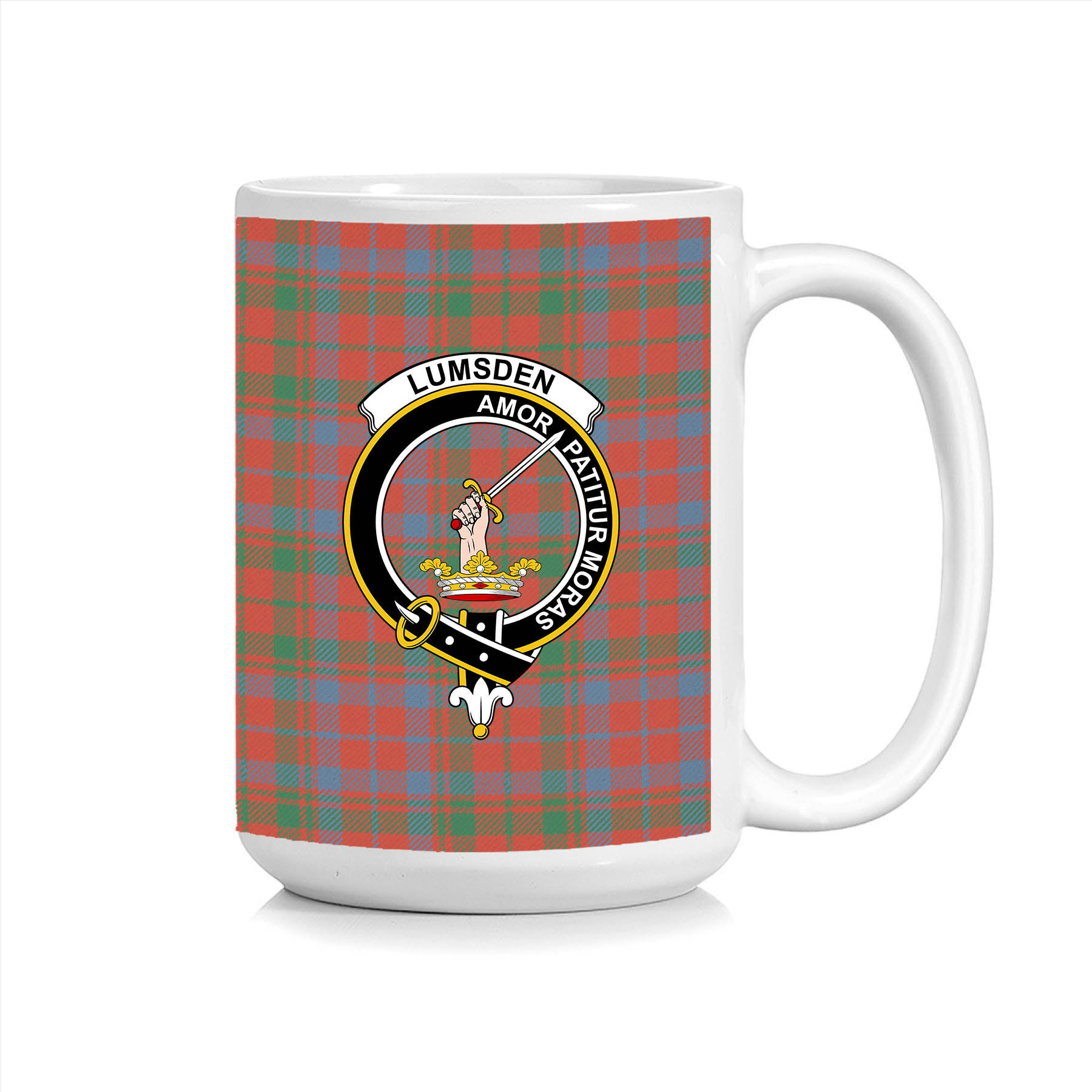ScosTee Shop Scottish Lumsden of Kintore Ancient Crest Tartan Ceramic Mug