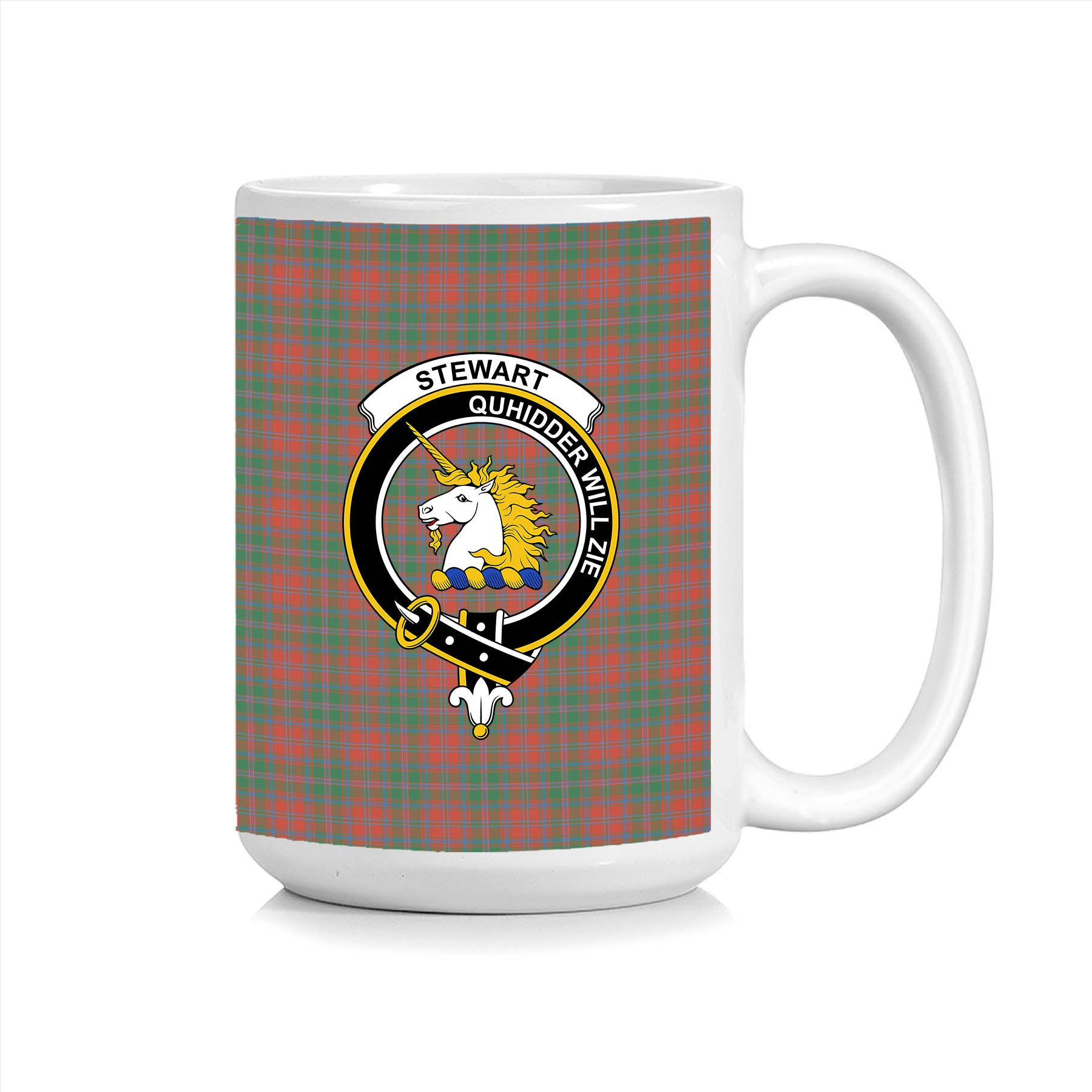 ScosTee Shop Scottish Stewart of Appin Ancient Clan Crest Tartan Ceramic Mug