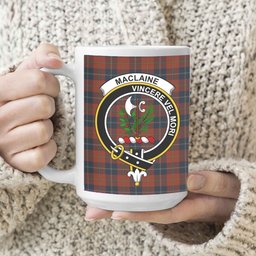 ScosTee Shop Scottish Maclaine of Lochbuie Auld Sett Crest Tartan Ceramic Mug