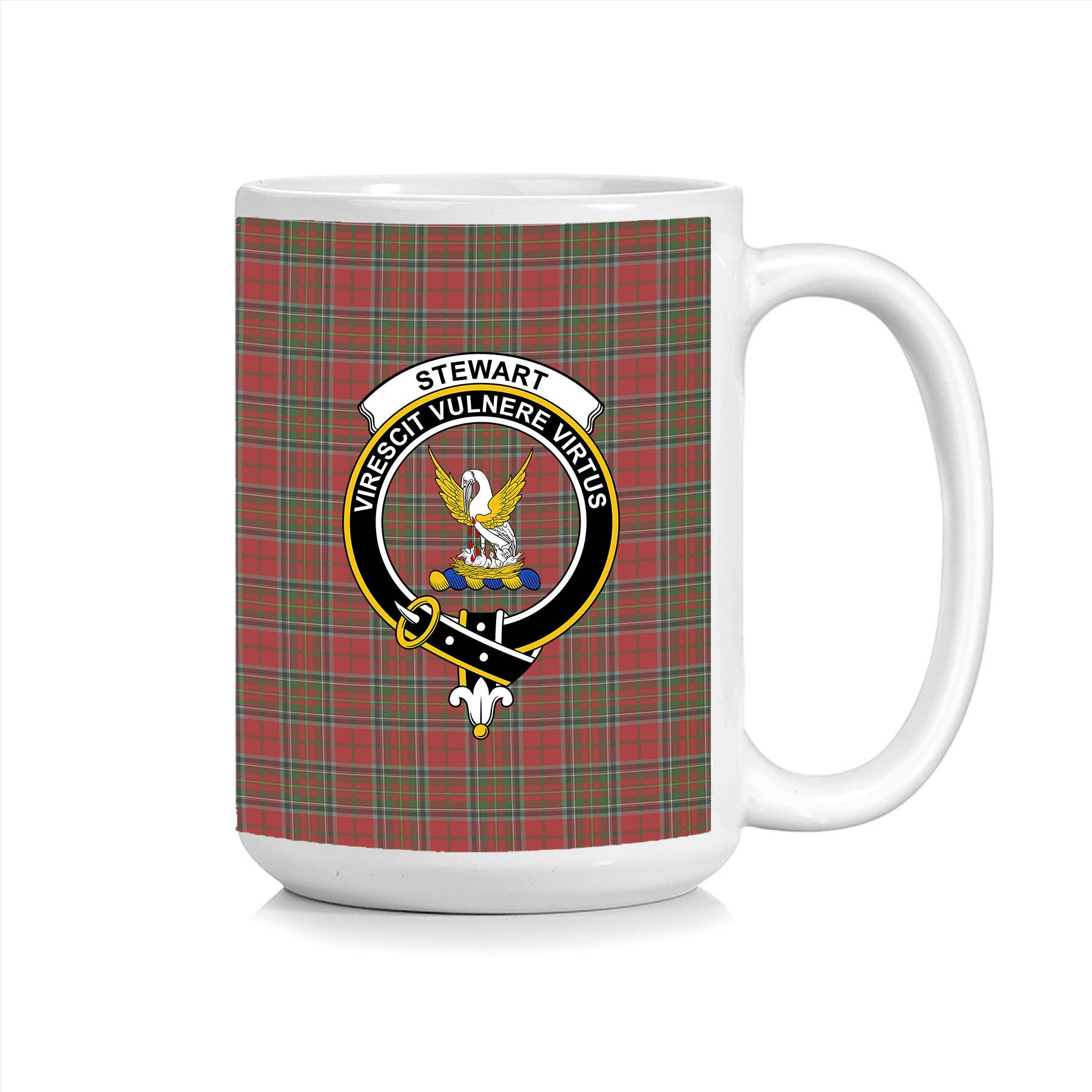 ScosTee Shop Scottish Stewart of Galloway Wilsons’ Crest Tartan Ceramic Mug