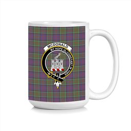 ScosTee Shop Scottish McDonald of Clan Ranald Modern Crest Tartan Ceramic Mug