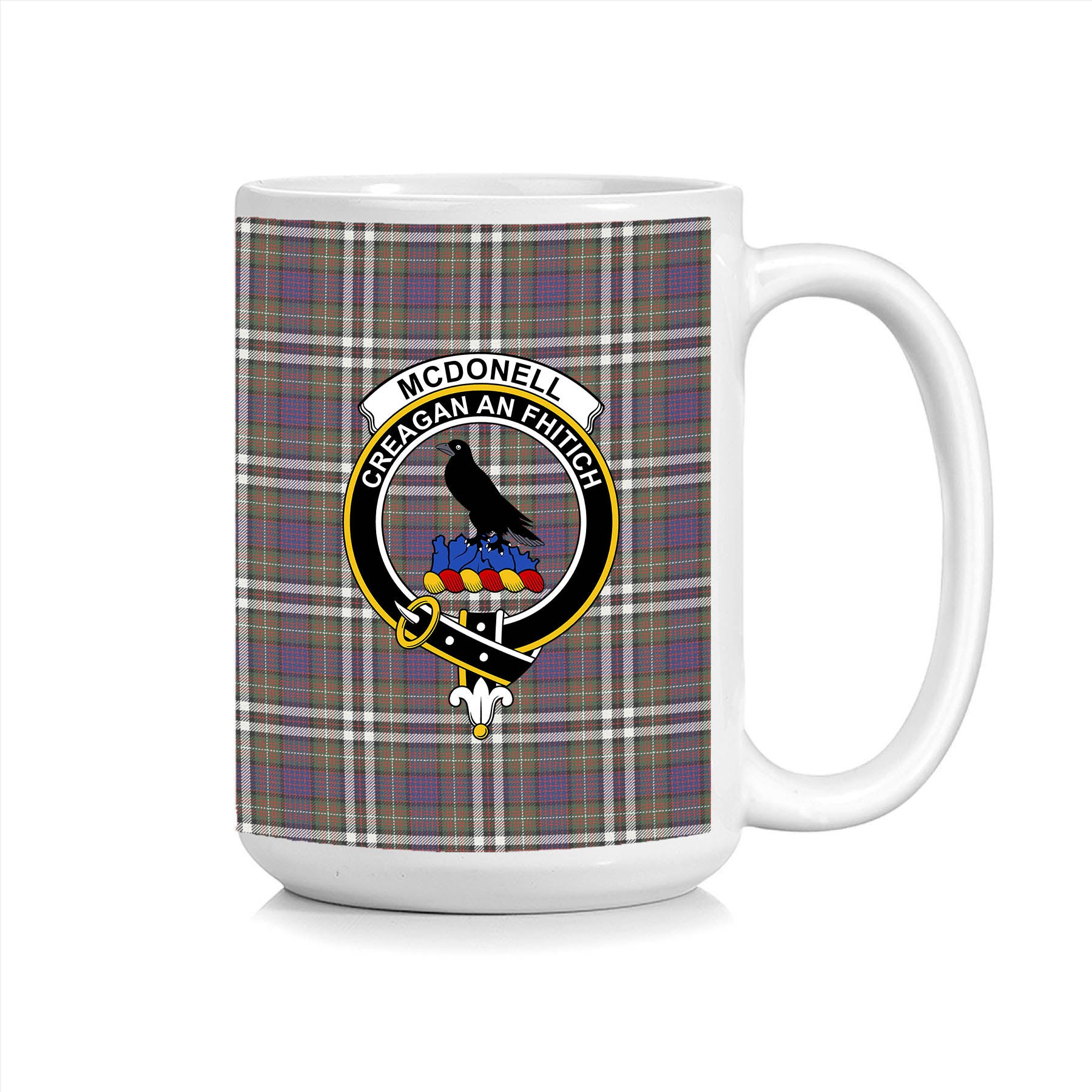 ScosTee Shop Scottish McDonell of Glengarry Dress Modern Crest Tartan Ceramic Mug