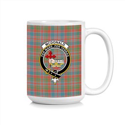 ScosTee Shop Scottish McDonald of Boisdale Ancient Crest Tartan Ceramic Mug