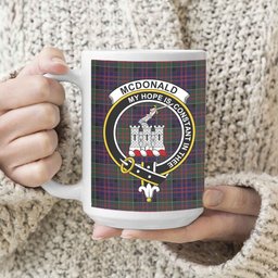 ScosTee Shop Scottish McDonald of Clan Ranald Crest Tartan Ceramic Mug