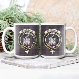ScosTee Shop Scottish McDonald of Clan Ranald Crest Tartan Ceramic Mug