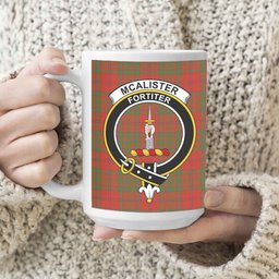 ScosTee Shop Scottish McAlister of Glenbarr Ancient Crest Tartan Ceramic Mug