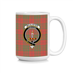 ScosTee Shop Scottish McAlister of Glenbarr Ancient Crest Tartan Ceramic Mug