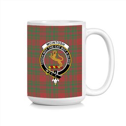 ScosTee Shop Scottish McIntosh Red Crest Tartan Ceramic Mug