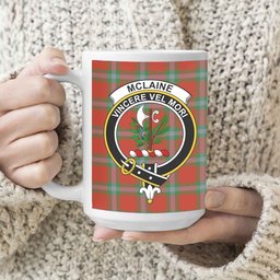 ScosTee Shop Scottish McLaine of Loch Buie Ancient Crest Tartan Ceramic Mug