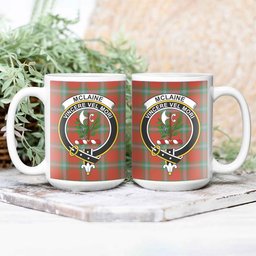 ScosTee Shop Scottish McLaine of Loch Buie Ancient Crest Tartan Ceramic Mug