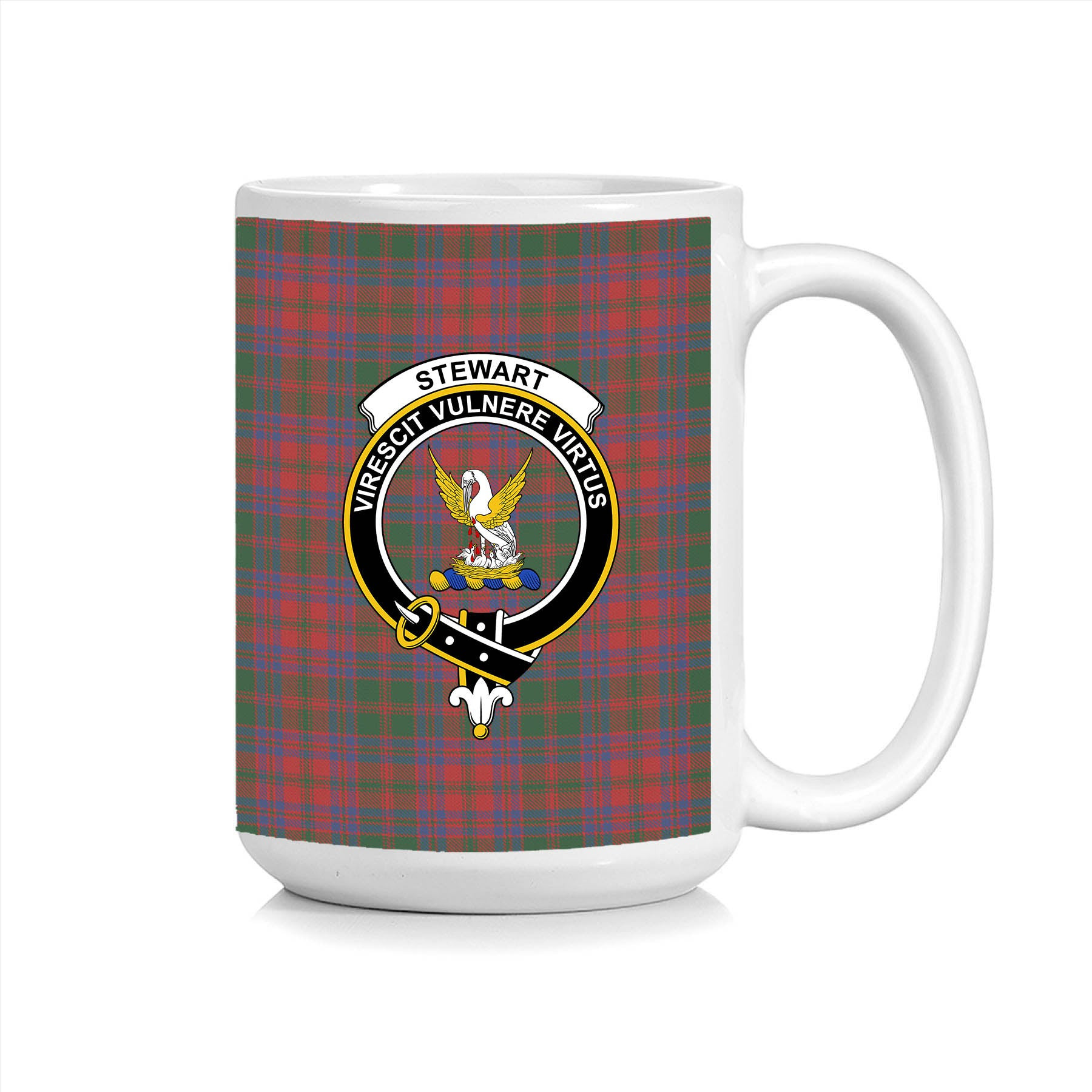 ScosTee Shop Scottish Stewart of Urrard Crest Tartan Ceramic Mug