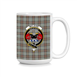 ScosTee Shop Scottish McLeod of Harris Weathered Crest Tartan Ceramic Mug