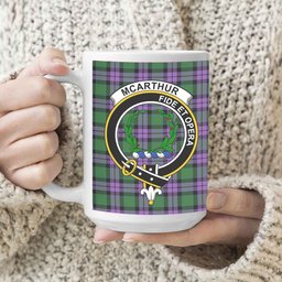ScosTee Shop Scottish McArthur of Milton Ancient Crest Tartan Ceramic Mug