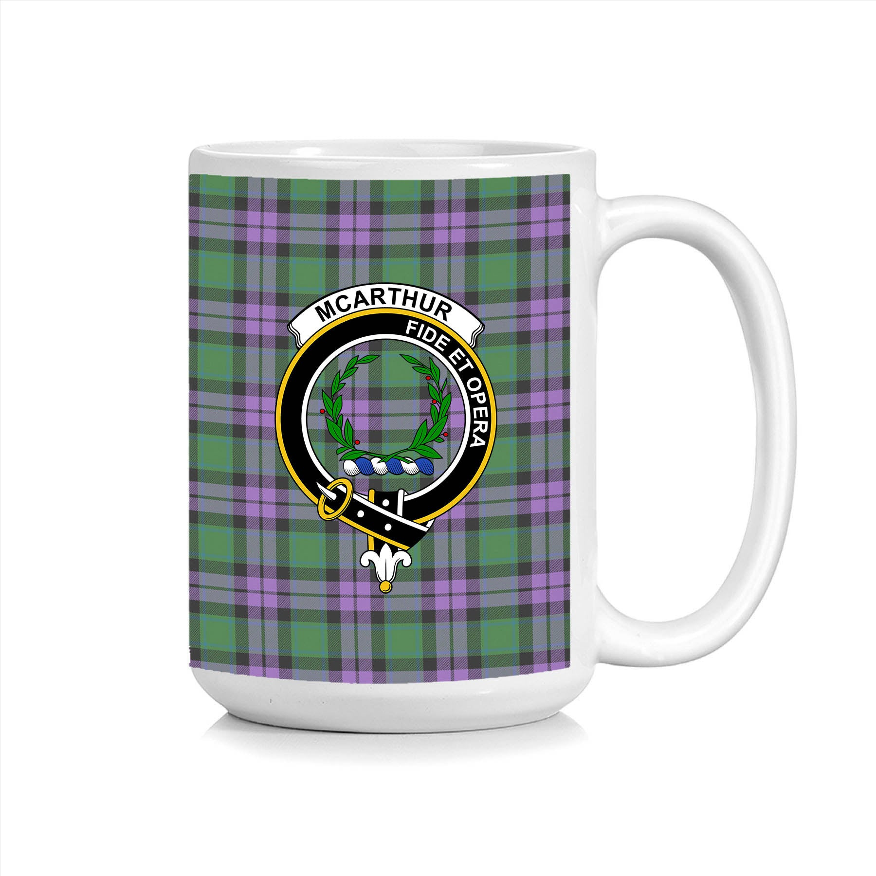ScosTee Shop Scottish McArthur of Milton Ancient Crest Tartan Ceramic Mug