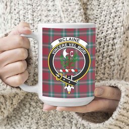 ScosTee Shop Scottish McLaine of Loch Buie Modern Crest Tartan Ceramic Mug