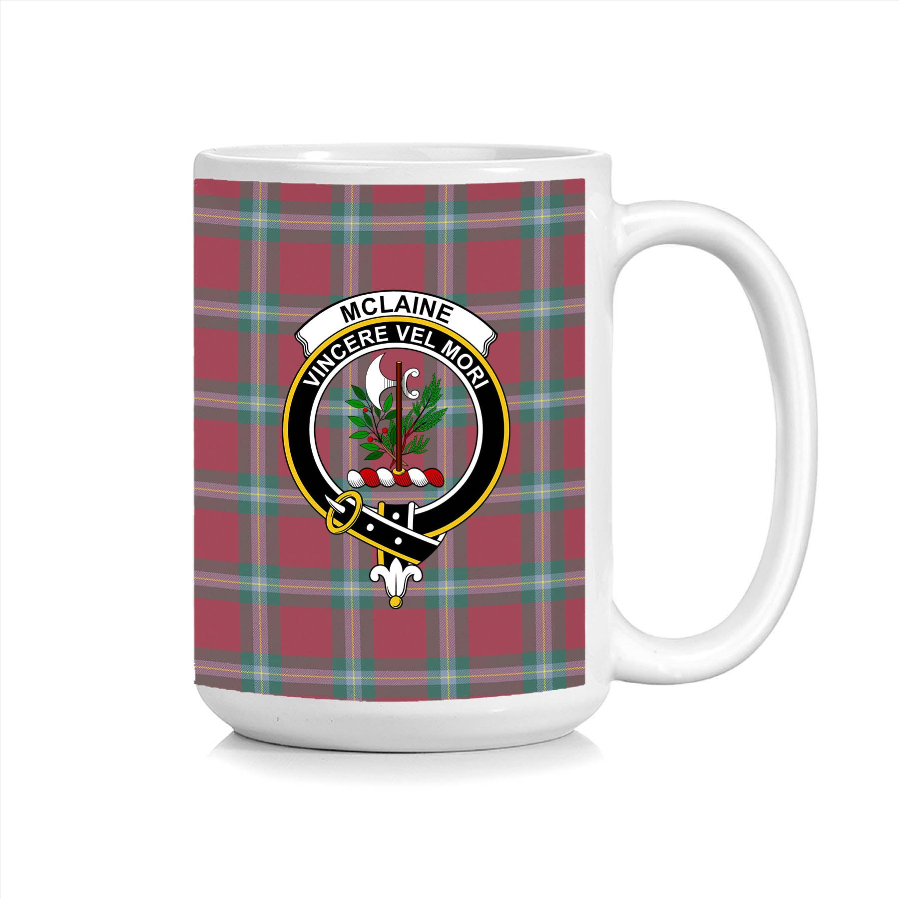 ScosTee Shop Scottish McLaine of Loch Buie Modern Crest Tartan Ceramic Mug