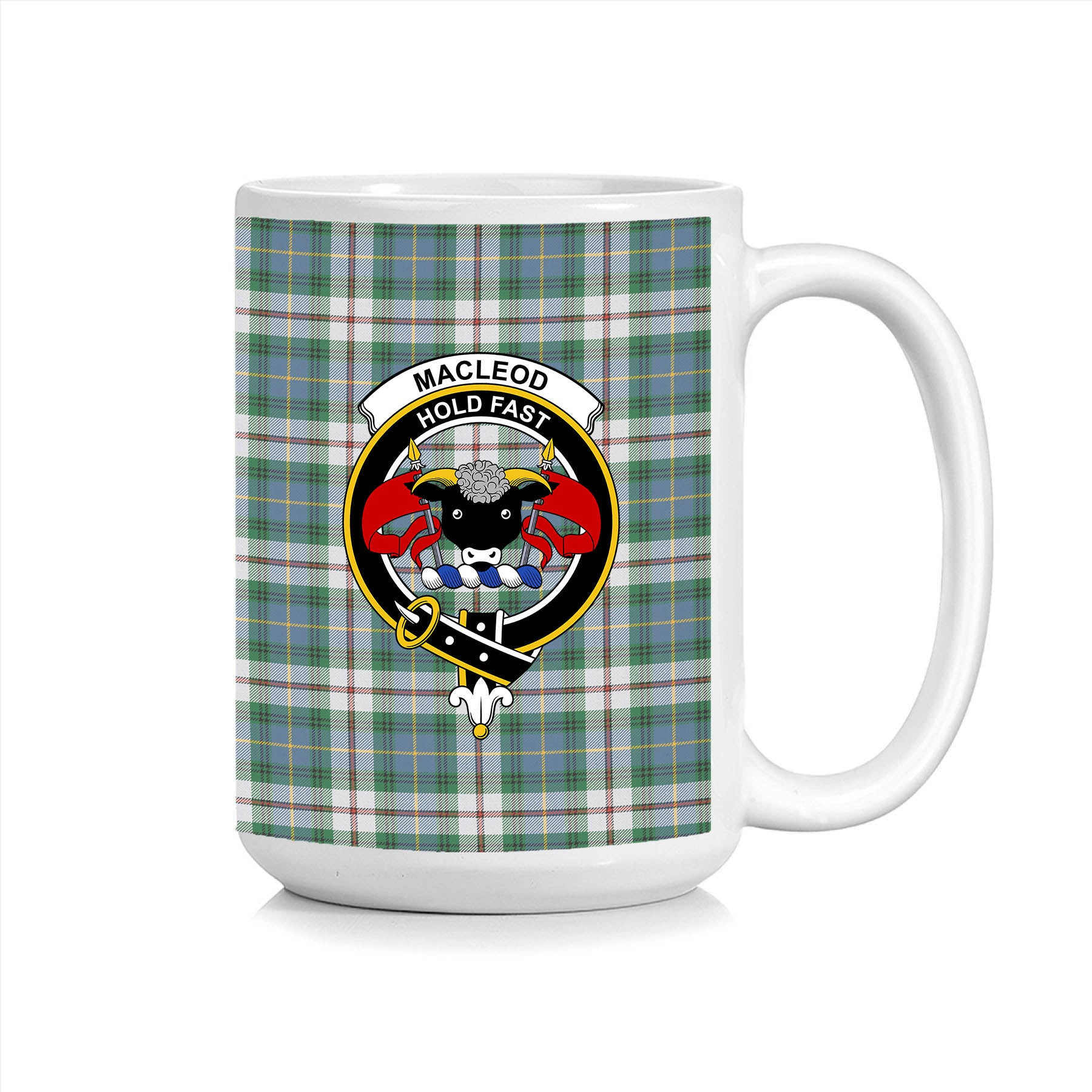ScosTee Shop Scottish MacLeod Of Californian Ancient Crest Tartan Ceramic Mug