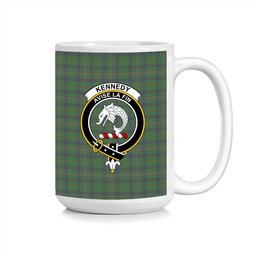 ScosTee Shop Scottish Kennedy 3 Crest Tartan Ceramic Mug