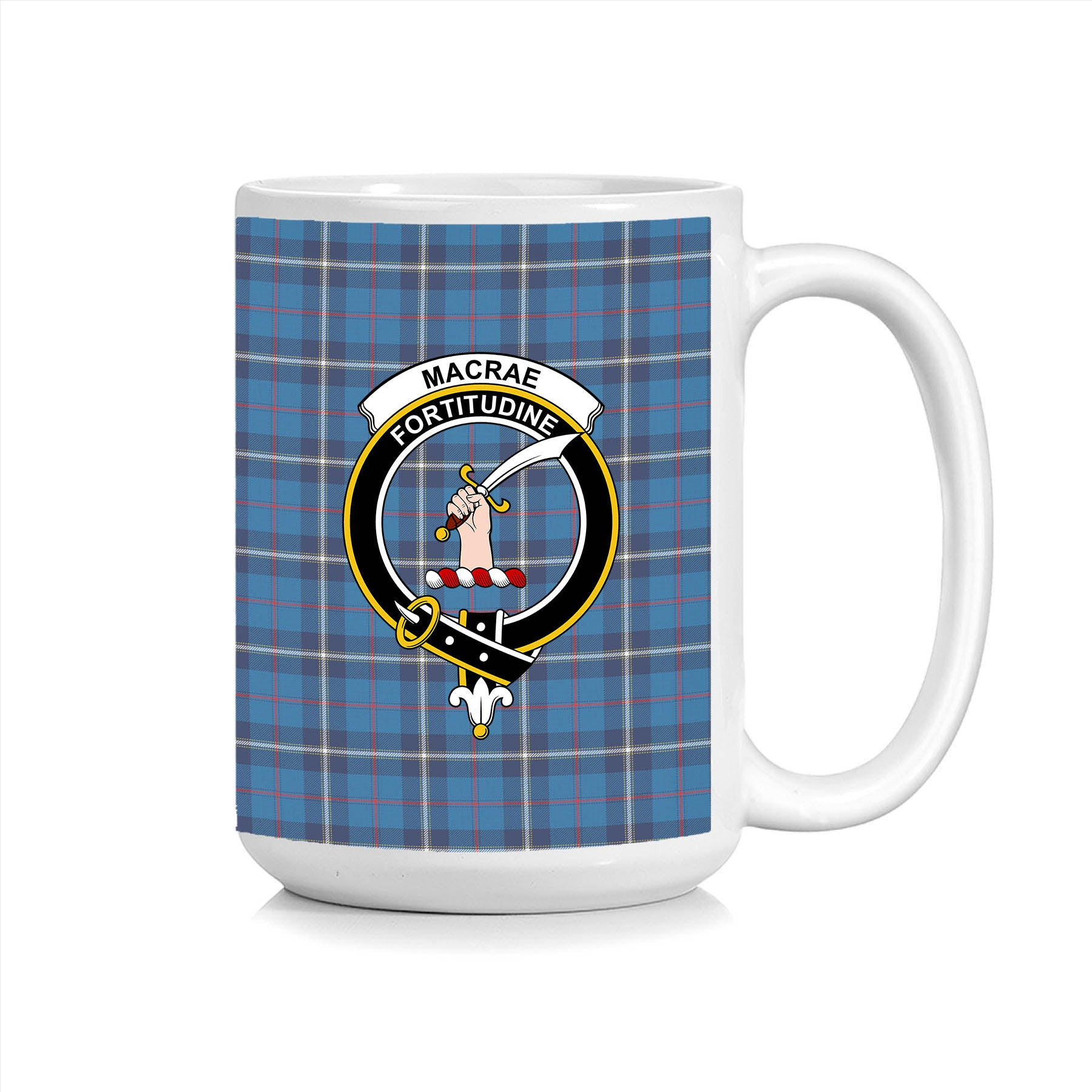 ScosTee Shop Scottish MacRae of America Modern Crest Tartan Ceramic Mug