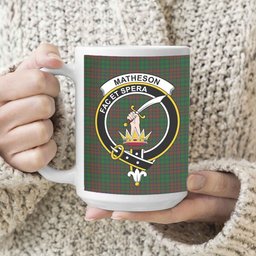 ScosTee Shop Scottish Matheson Hunting Highland Society of London Crest Tartan Ceramic Mug