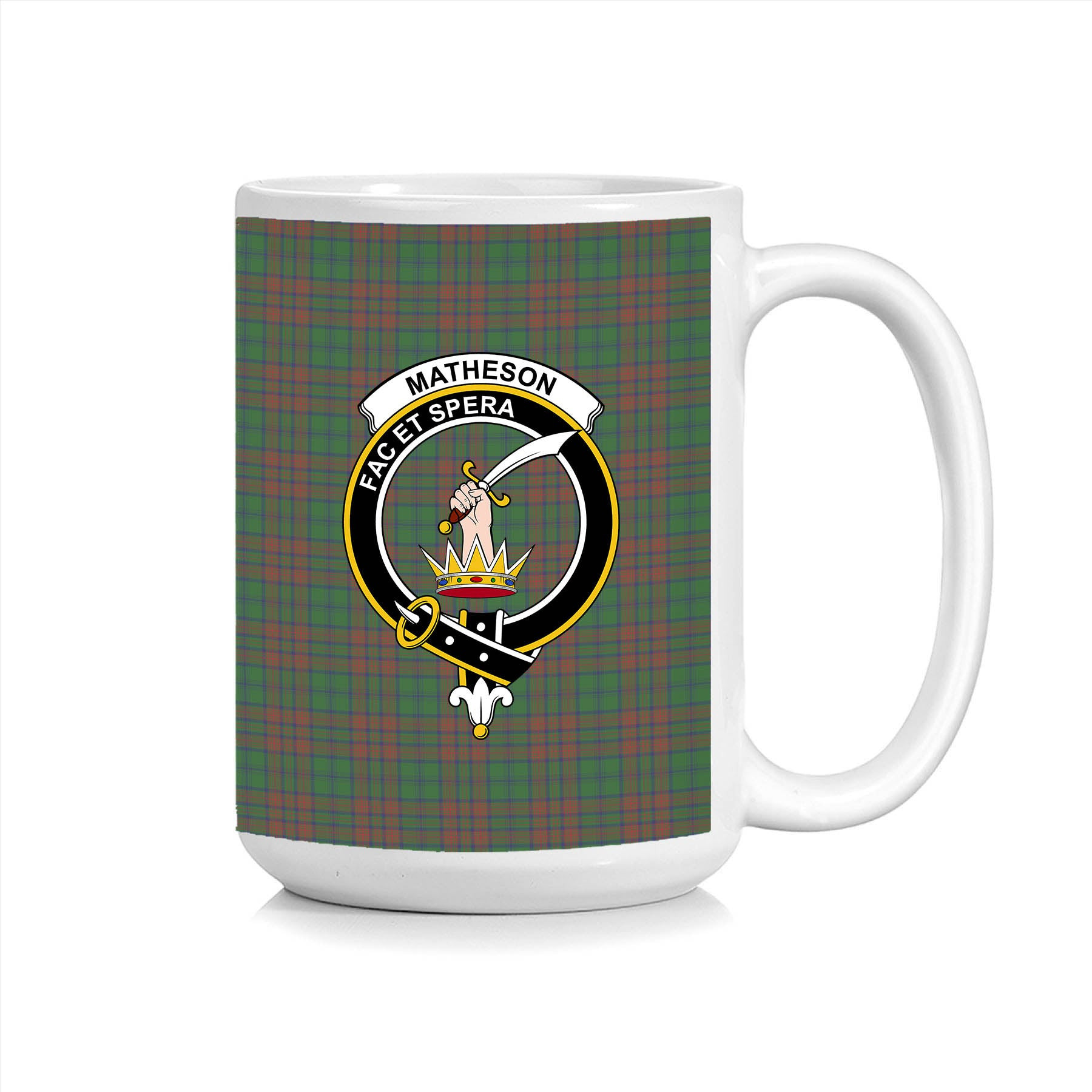 ScosTee Shop Scottish Matheson Hunting Highland Society of London Crest Tartan Ceramic Mug