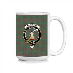 ScosTee Shop Scottish Matheson Hunting Highland Society of London Crest Tartan Ceramic Mug