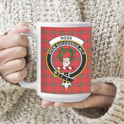 ScosTee Shop Scottish Ross Modern Crest Tartan Ceramic Mug