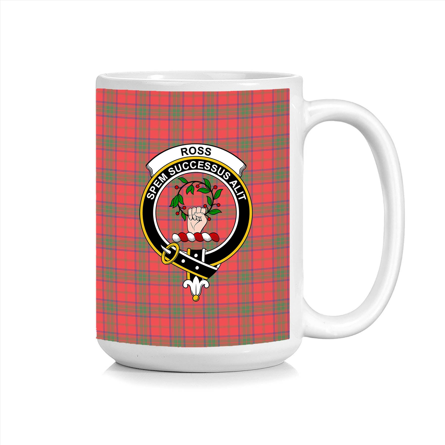 ScosTee Shop Scottish Ross Modern Crest Tartan Ceramic Mug